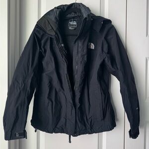 Women’s The North Face HyVent Waterproof Hooded Jacket Black Size XS